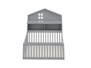 Lit cabane 140x200 cm MAISONORA coloris gris
