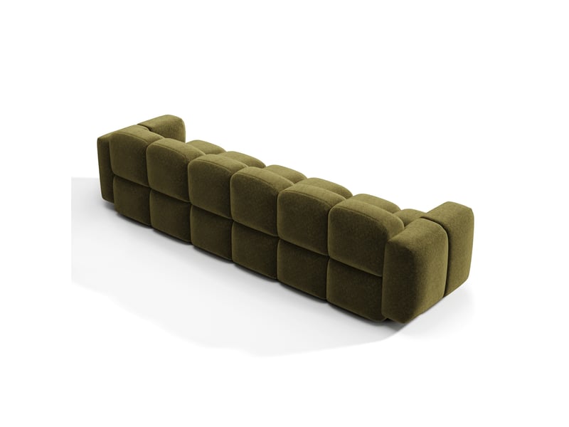  Canapé modulable 4 places en velours texturé moss MOSS - Conforama E