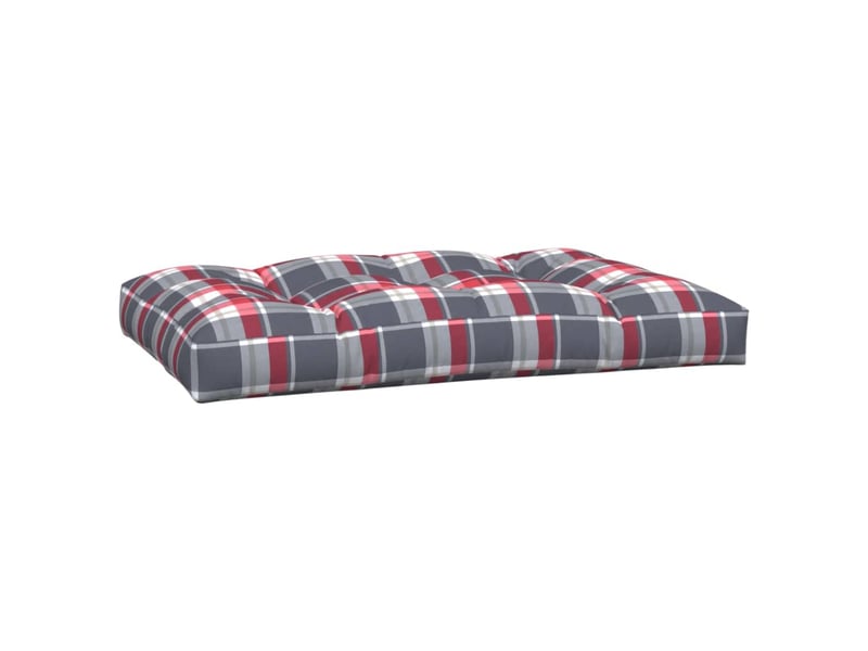  Lot de 2 coussins de palette, coussins de canapé motif à carreaux rouge tissu cf59553  - Conforama D