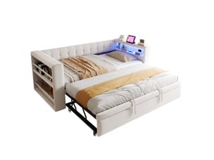 Lit gigogne 180x190 cm    coloris beige