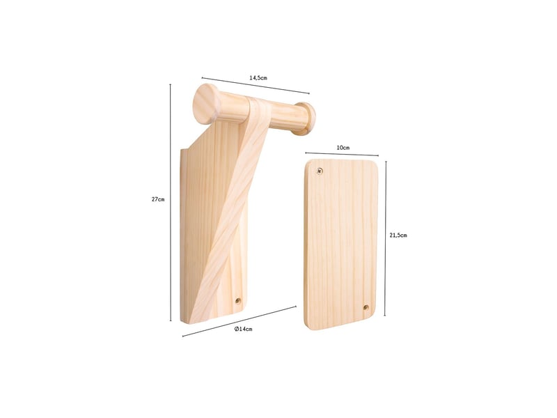  Support vélo mural woody en bois naturel 14,5 x 14 x 27 cm  - Conforama C
