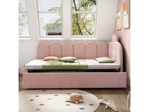 Lit gigogne 90x200 cm WISHDOR   coloris rose