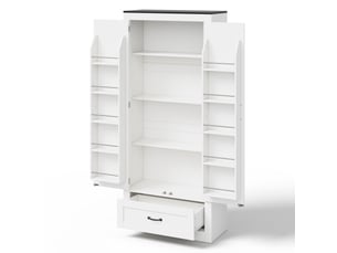 Armoire de cuisine 2 portes 1 tiroir en mdf blanc 80 x 35 x 183 cm