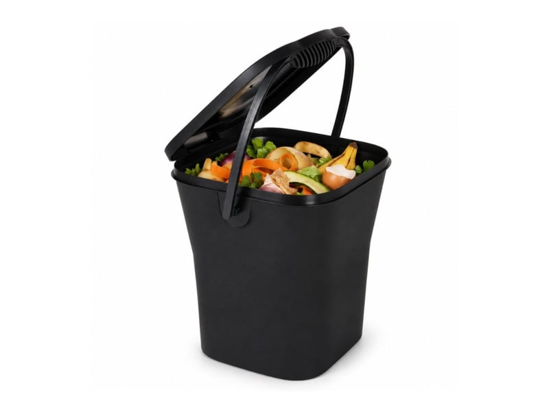  Eda - poubelle à compost - gris anthracite - 6 l - couvercle hermétique - anse  - Conforama B