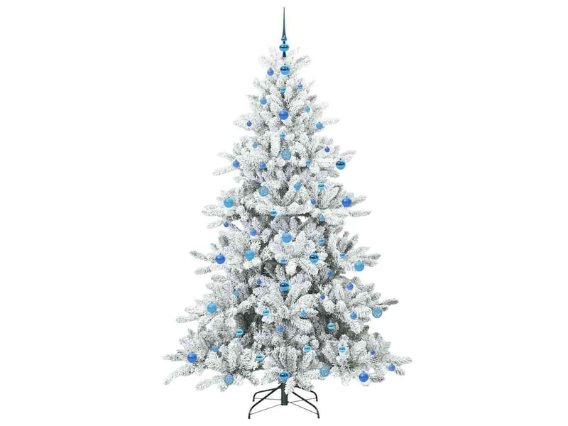  Sapin de noël - arbre de noël artificiel à branches articulées blanc 210 cm  - Conforama D