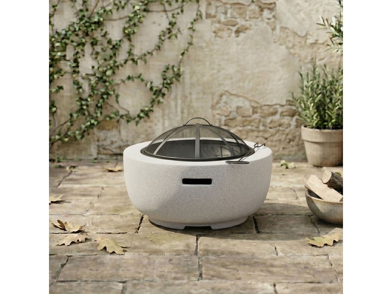  Braséro avec grille 60x34 cm en béton  - Conforama C