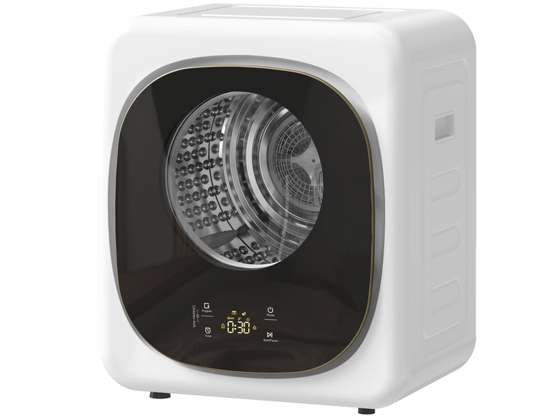 Sèche-linge 4kg 800w 5 modes séchage acier inox blanc - Conforama E