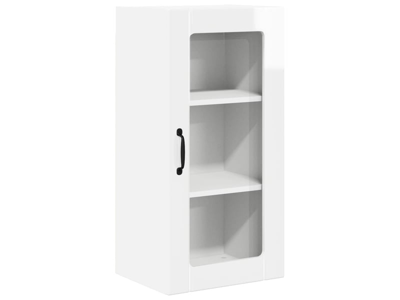  Meuble mural de cuisine, cabinet en verre mural blanc brillant 40x31x80cm shl760  - Conforama A
