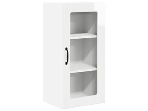 Meuble mural de cuisine, cabinet en verre mural blanc brillant 40x31x80cm shl760