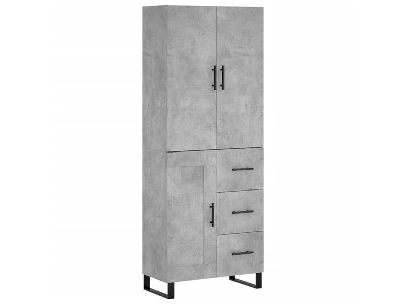  Buffet haut - bahut - meuble de rangement gris béton 69,5x34x180 cm bois d'ingénierie  - Conforama A