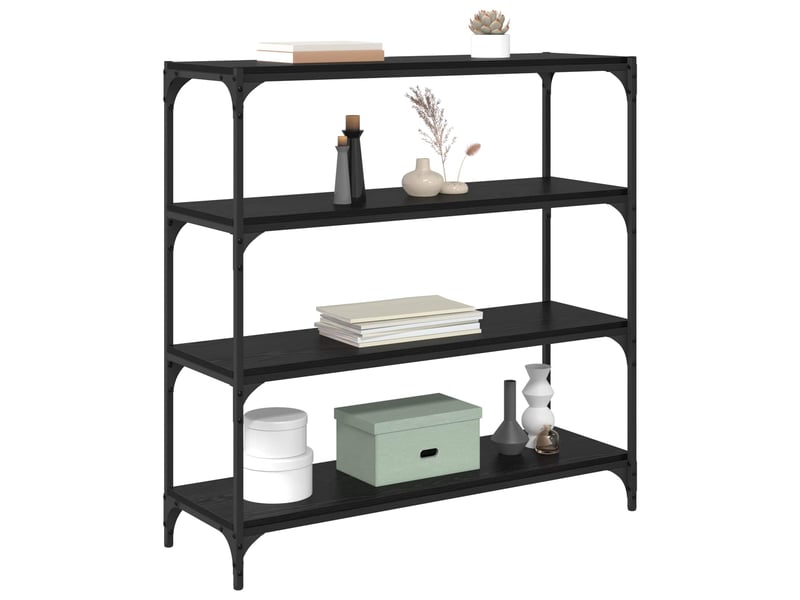  Bibliothèque, meuble de rangement salon chêne noir 100 x 33 x 100 cm  - Conforama C