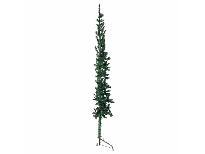  Demi sapin de noël, arbre de noël artificiel mince avec support vert 210 cm  - Conforama A