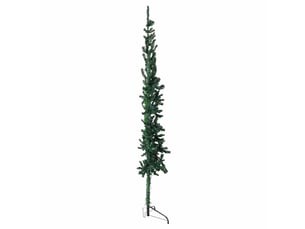Demi sapin de noël, arbre de noël artificiel mince avec support vert 210 cm
