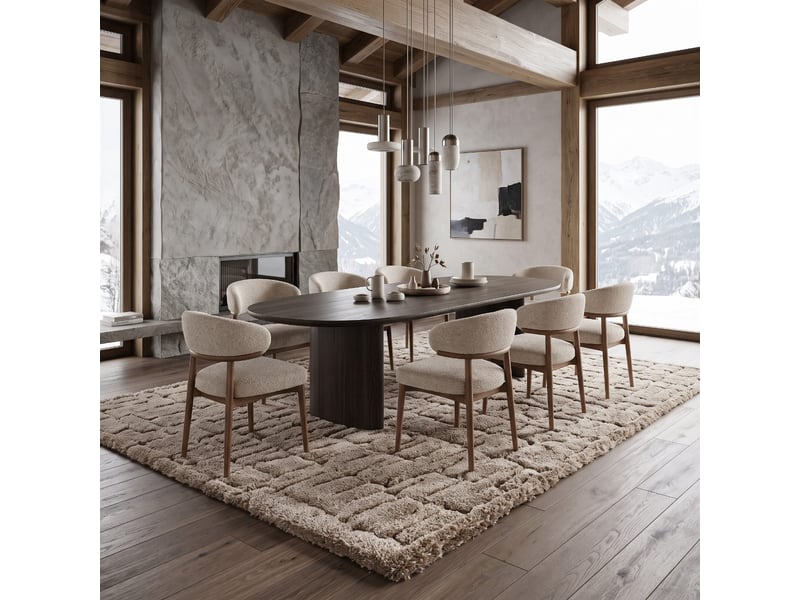  Tapis shaggy doux graphique taupe 200x290  - Conforama R