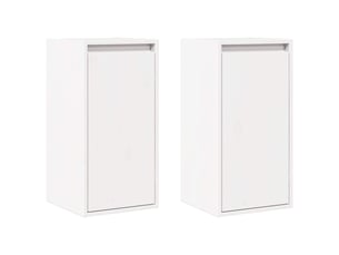Lot de 2 étagères, armoires murales, meubles tv blanc 30x30x60 cm bois de pin massif cf41025