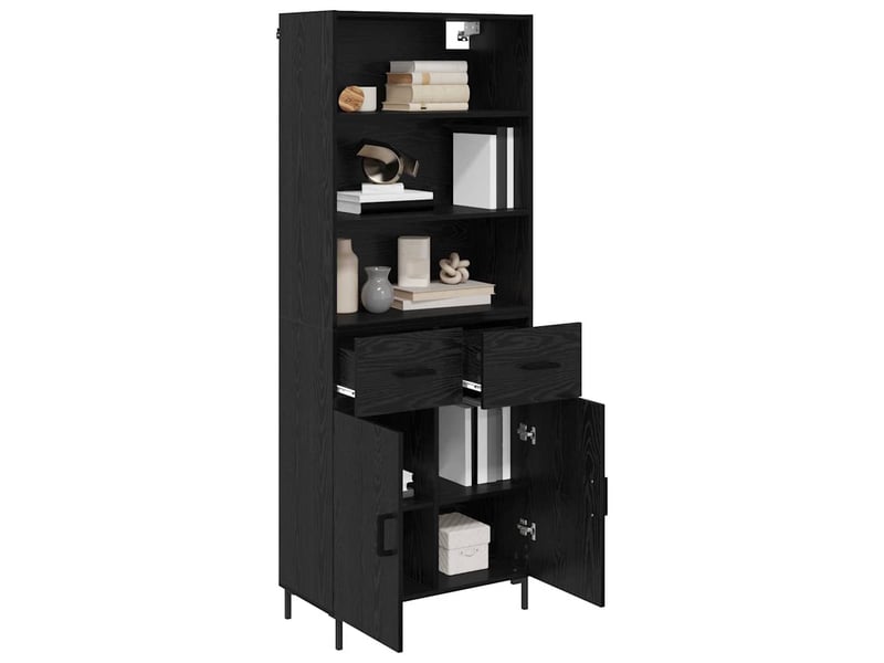  Buffet - haut armoire chêne noir 69,5 x 34 x 180 cm bois d'ingénierie  - Conforama C