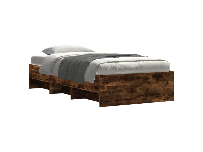  Lit simple- lit adulte -  cadre de lit chêne fumé 80 x 200 cm bois d'ingénierie  - Conforama A