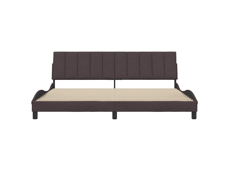  Lit double- lit adulte -  cadre de lit sans matelas hanko marron foncé 200x200 cm tissu  - Conforama C
