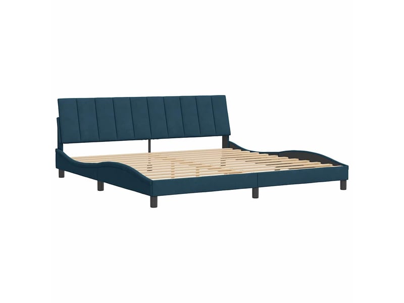  Lit double- lit adulte -  cadre de lit sans matelas hanko bleu 200x200 cm velours  - Conforama B