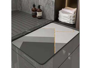 Enowelir tapis de bain antidérapant absorbant en diatomite microfibre doux séchage rapide gris 40x60 cm