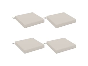 Lot de 4 coussins de siège, coussins d'assise soest 100 % polyester blanc cf60323