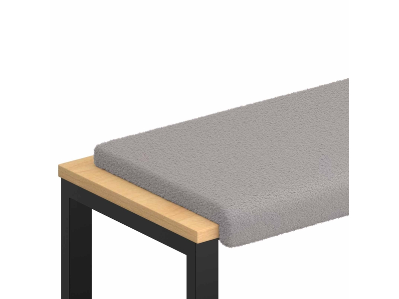  Coussin de banc, coussin d'assise, coussin de canapé tissu sherpa gris clair profondeur 35 cm cf53832  - Conforama A
