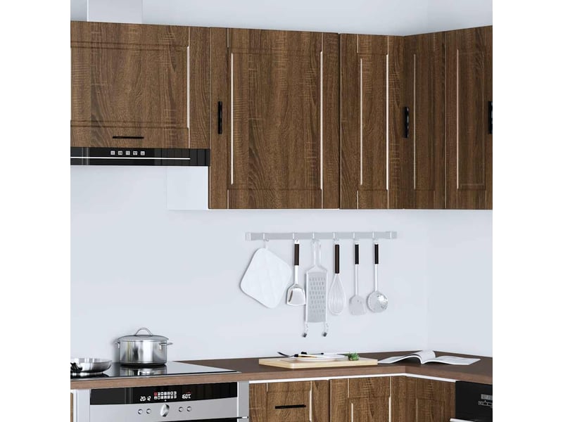 Armoire murale de cuisine porto chêne marron bois d'ingénierie shl3366 - Conforama D