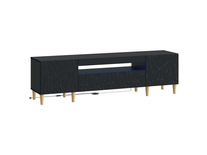  Meuble tv - banc tv - meuble de rangement led noir bois d'ingénierie  - Conforama A