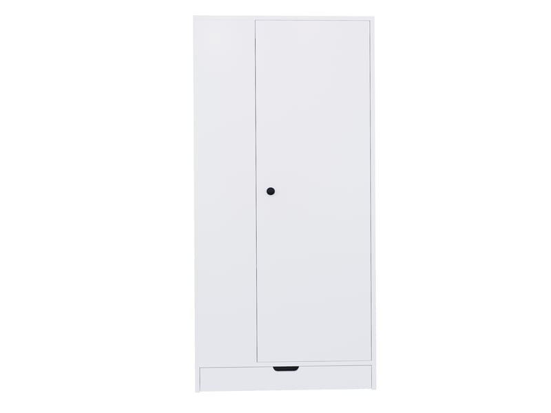  Armoire chambre 70x40x170 cm - 1 porte, étagères réglables, tiroirs, rangement vêtements, blanc  - Conforama W
