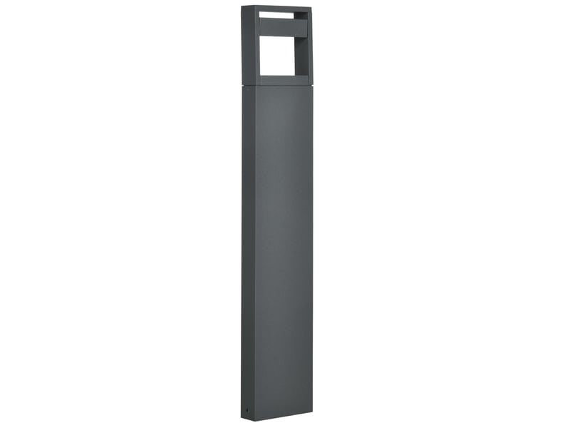  Lampadaire lanterne de jardin ip65, éclairage de chemin à led blanc chaud, angle d'inclinaison ajustable, aluminium, gris foncé, pour extérieur  - Conforama D