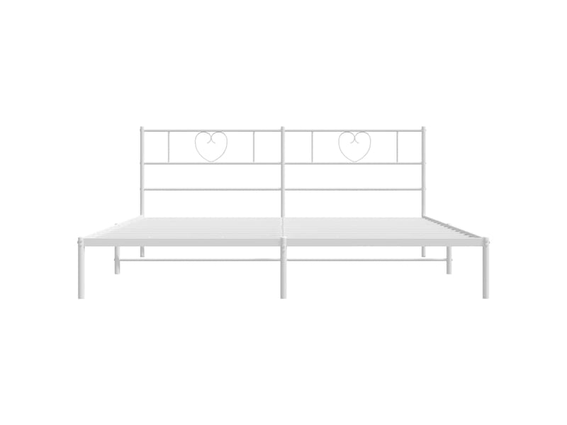  Lit double- lit adulte -  cadre de lit métal sans matelas et tête de lit blanc 180x200 cm  - Conforama C