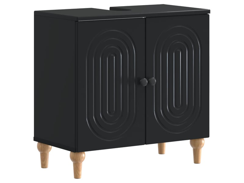  Ensemble de meuble de salle de bain 3 pièces alkmaar noir cf63304  - Conforama D