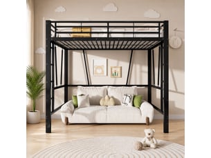 Lit mezzanine 140x200 cm HAUSS SPOLE   coloris noir
