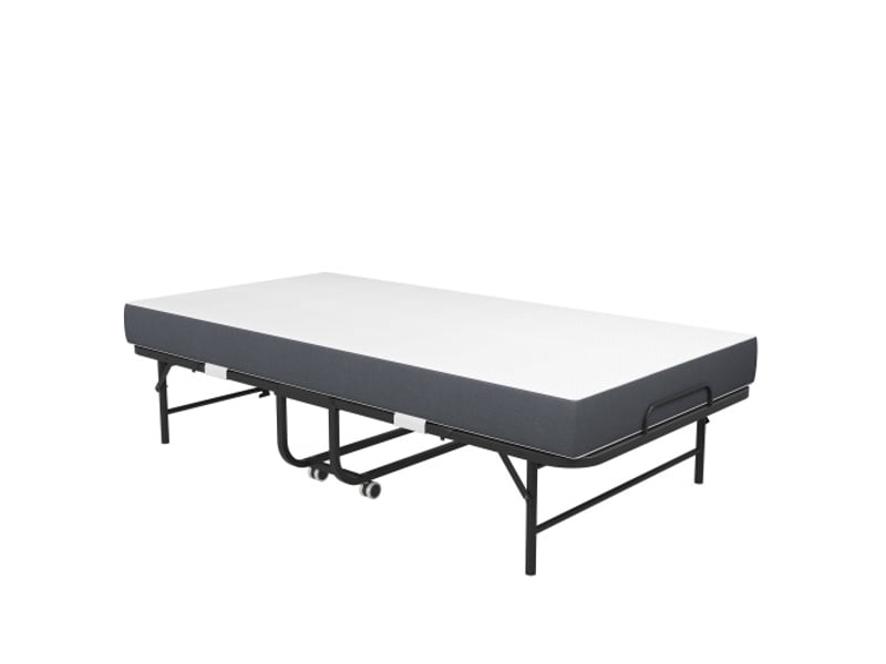 Lit pliant 190×96 cm - matelas mémoire de forme 9,5 cm - lit d'appoint portable, cadre métal robuste - montage sur place - Conforama A