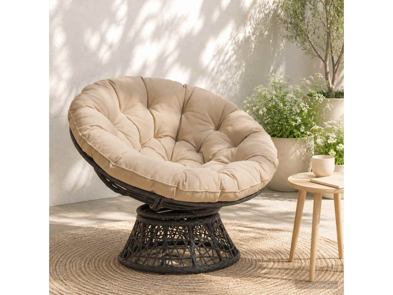  Coussin de chaise papasan, coussin d'assise vianen 100 % polyester crème cf54232  - Conforama B