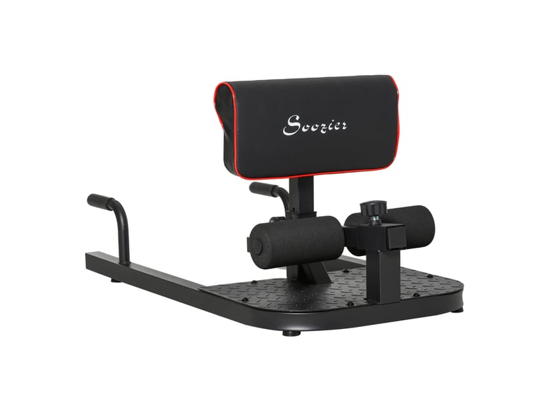  Appareil de squat sissy 3 en 1 97 x 50 cm noir en acier, réglable pour jambes, bras et abdominaux  - Conforama A