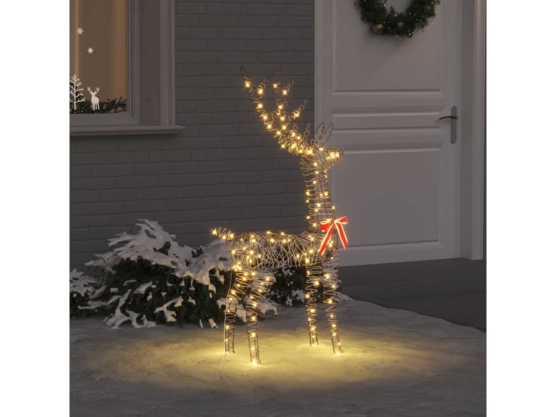  Renne, éclairage de noël, décoration de noël 3d 140 led blanc chaud 70 x 41 x 128 cm rotin cf62042  - Conforama B