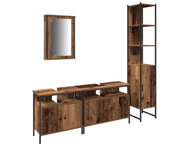 Ensemble de mobilier de salle de bain 4 pc bois ancien cf64494 - Conforama A