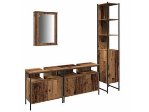 Ensemble de mobilier de salle de bain 4 pc bois ancien cf64494