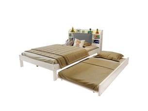 Lit gigogne 120x200cm <strong>OKMYHOME</strong>  <strong></strong> coloris blanc