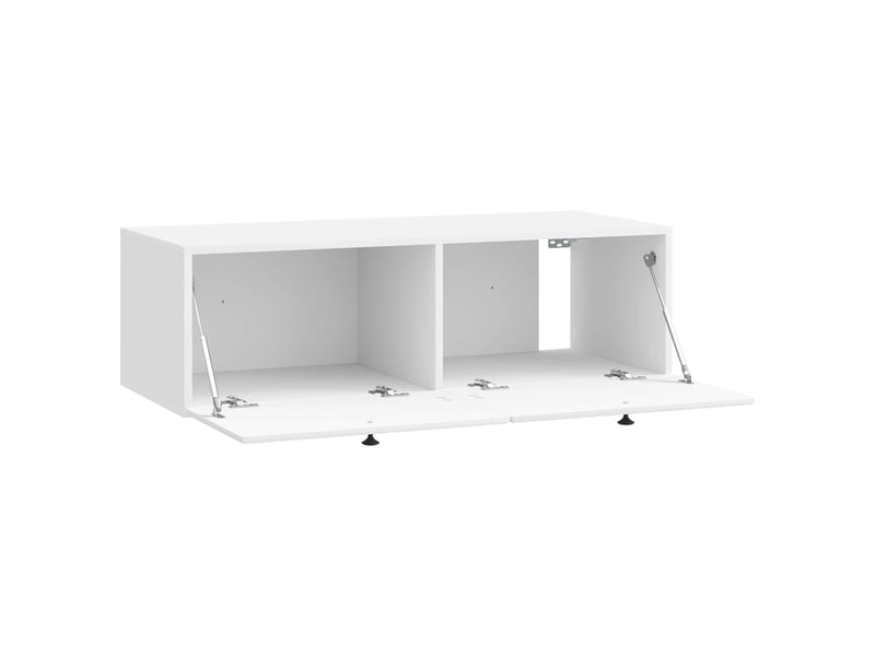  Meuble tv - banc tv - meuble de rangement mural 98 x 41 x 30 cm blanc brillant  - Conforama E
