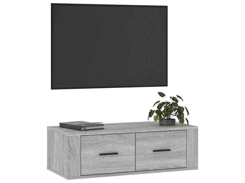  Armoire tv suspendue sonoma gris 80x36x25 cm bois d'ingénierie  - Conforama D