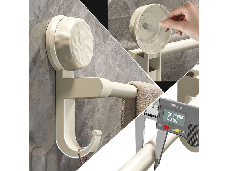 Porte-serviettes à ventouse, porte-serviettes de rangement de salle de bain sans perforation, blanc crème 30 cm XLH-LJY-002159JY - Conforama E