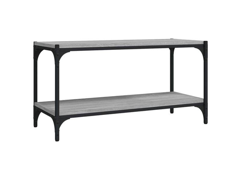  Meuble tv - banc tv - meuble de rangement sonoma gris 80x33x41 cm bois d'ingénierie et acier  - Conforama A
