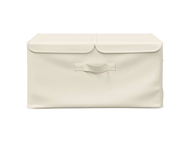  Boîtes de rangement tissu intissé 2 compartiments crème  - Conforama C