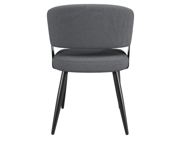  Chaise maquillage et salle à manger en flanelle haut de gamme — 6 pièces, dos incurvé beigegris, légère et ergonomique  - Conforama E