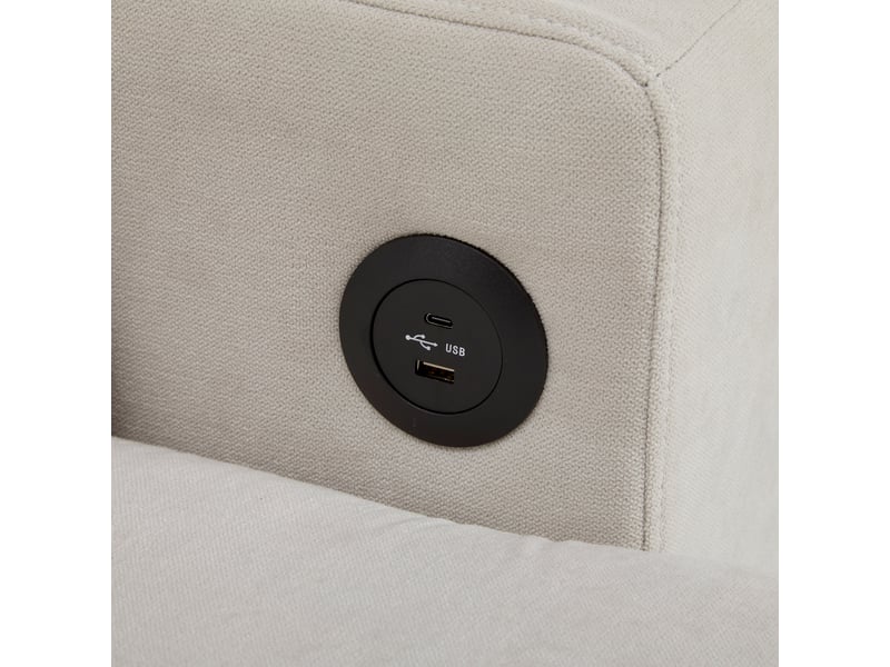  Canapé d'angle convertible 3 places avec rangement et usb, revêtement en flanelle beige, structure mdf robuste pour salon moderne  - Conforama R