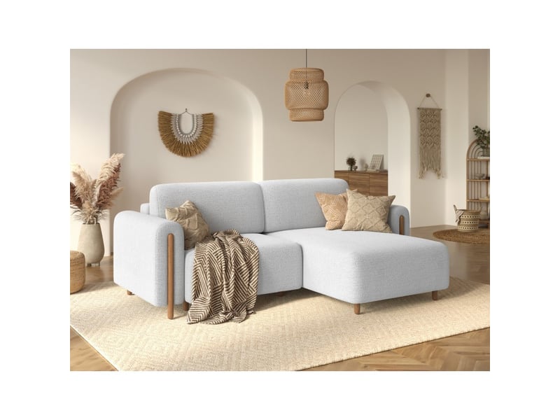  Canapé d'angle convertible arvessa blanc alpin chenille – angle droit  - Conforama B