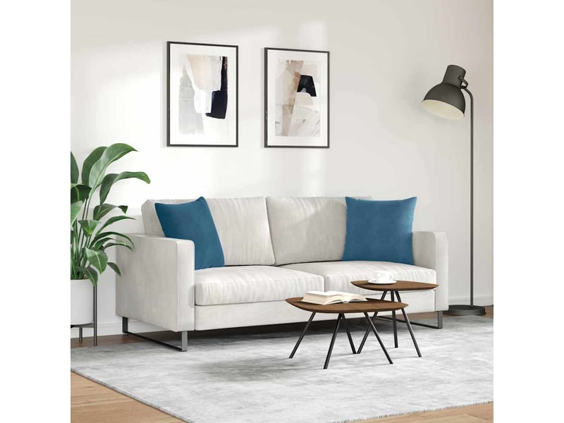  Lot de 2 coussins de canapé, coussins décoratifs bleu 45 x 45 cm cf58999  - Conforama D