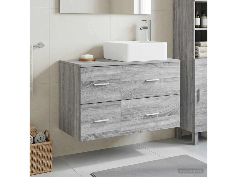  Ensemble de mobilier de salle de bain 2 pcs sonoma gris shl3433  - Conforama B